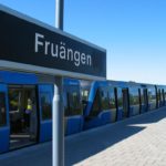Tåg på Fruängens tunnelbanestation